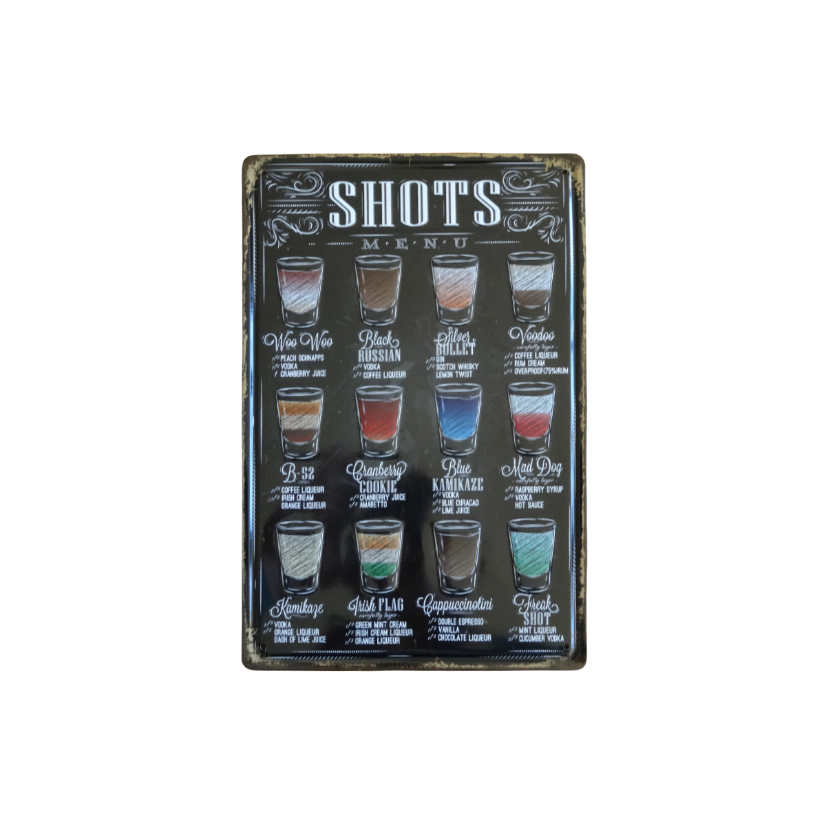 Shot Types Detaylı Metal Plaka 